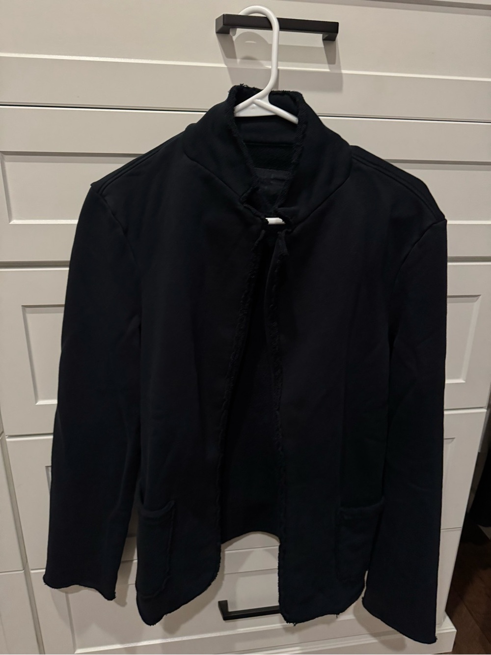 Women’s Black Open-Front Jacket - Sweatshirt material size Medium